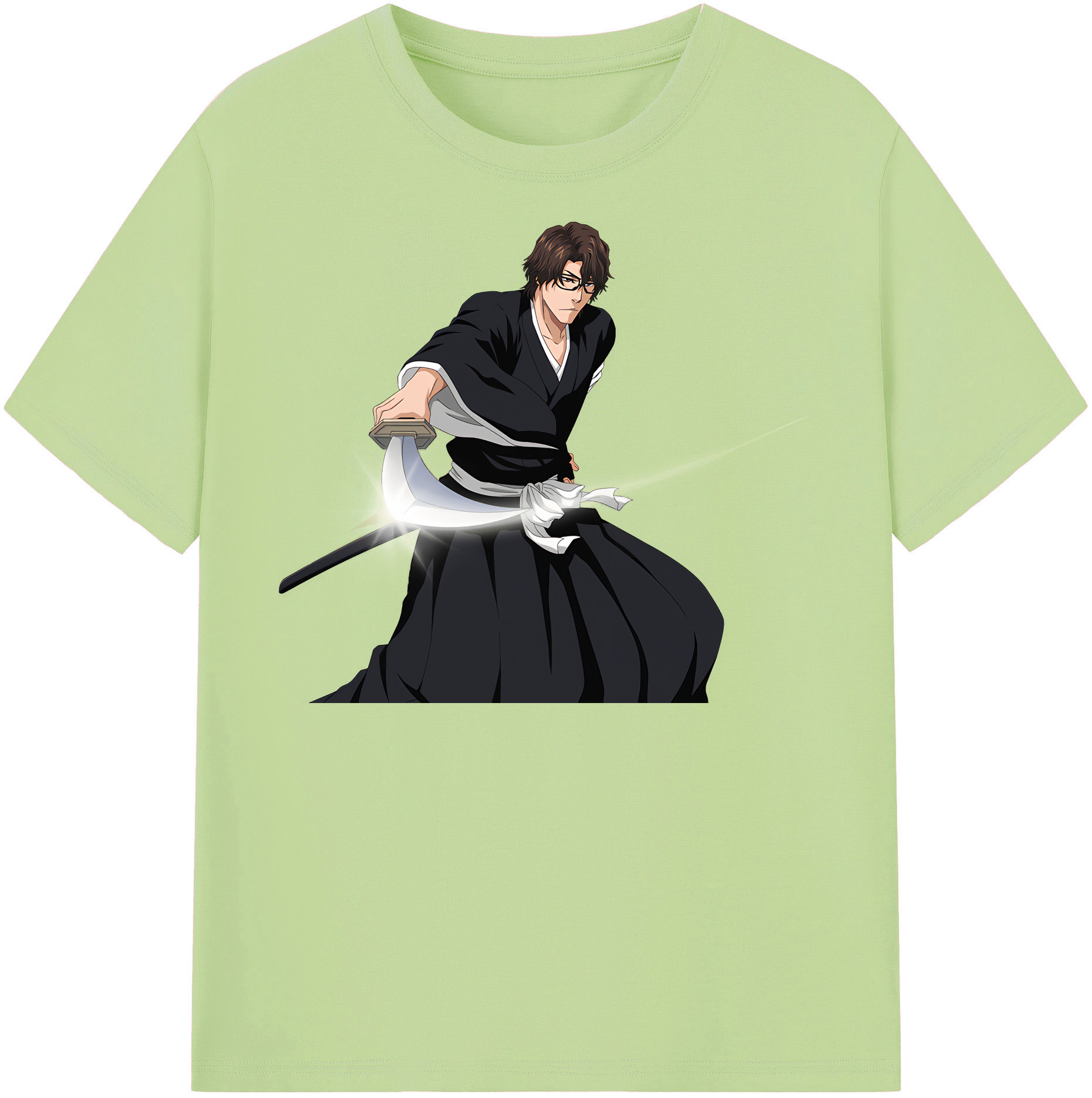 （画像用） ブリーチ 藍染 惣右介（あいぜん そうすけ） BLEACH Aizen Sousuke 綿100％半袖Tシャツ（フロントプリント）